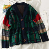 Women Retro Knitted Cardigan Single Breasted Long Sleeve Casual Loose Sweater Autumn Winter Korean Warm Knit