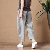 Cotton Wide Leg Pants Women 2025 Summer New Loose Large Size Linen Nine Casual Pants Outside