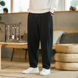 Chinese Style Men's Pants 2024 New Summer Linen Pants Loose Trend Cotton Linen Small Feet Harun Casual Pants-Outfit