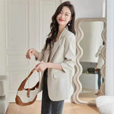 Toloer And Autumn Suit Jacket Female 2024 Spring And Autumn New Korean Version Of Fashion Slim Korean Version Of Free Hot Small Suit Jacket Female Tide-Outfit