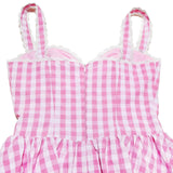 Pink Plaid Mini Dress-Outfit