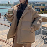 Women Thicken Warm Parka Coat Loose Oversized Women's Winter Bread Coat Hooded Outwear Padded Woman Parkas