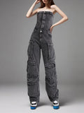Toloer Spice Girls Fall 2024 New With Multi-Pocket Holes And Skinny Overalls Jumpsuits-Outfit