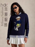 New Women's Round-Necked Bear Cartoon Casual Age-Reed Knitted