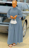Winter Elegant Puff Sleeve Turtleneck Long Party