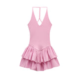 Homemade New Women's Dress Classic Pinsing Hanging Neck Dress