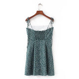 Trend Female Decoration Style Slender Shoulder Strap Printed Suspender Dress Broken Flower Money Waist Style Thin Belt Skirt-Outfit