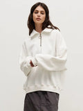 Hoodie 2024 Autumn Winter Female Neutral Fashion Street Trend Loose Lapel Zipper Hoodie-Outfit