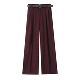 2025 Spring New Women's Fashion Simple With Belt Double Fold