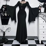 Spice Girls Fashion Temperament Slim Dress Summer New Bat Sleeve Fish Tail Dress-Outfit