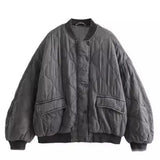 Toloer / Winter 2023 New Women's Washed Cotton Jacket Loose Pocket Pilot Jacket-Outfit