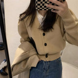 2022 Autumn Winter Women V-Neck Knit Cardigan Heart Patch Ladies Long Sleeve Single-Breasted Sweater Outwear Female Knitwear