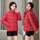 New Autumn And Winter 2024 Free Wash Bright Face Small Fragrant Wind Cotton-Padded Clothes Female Short Small Fashion Slim Warm Coat-Outfit