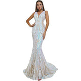 New Annual Evening Dress Sleeveless Sexy V-Neck Dress Party