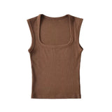 Fashion Women's Fashion Summer New Style Spice Girls' Sleeveless Jacket With Retro Square Collar Vest-Outfit