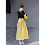 New Summer Pear-Shaped Body Folds Tight Waist Thin A Skirt Hanging Small Design Half-Body