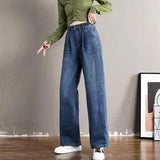 Dress High Waist Women's Fashion Jeans Girl Women's Wide Leg Pants Women's Jeans Jeans Bagged Women's