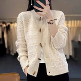 Toloer Version Of Double Zippered Strand Sweater Coat Women's 2025 Winter Design Sense Of The Collar Plus Thick Long-Sleeved Knitted Open