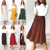 Toloer Into The Fashion Polka Point 2024 Sweet Pocket Pleated Skirt Length Skirt-Outfit