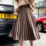 Hundred Folded Skirt Female Students 2025 Spring And Autumn New Korean Version Of High-Rise Half-Dress Mid-Long Long Skirts Appear