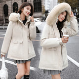 Send To Overcome The Female Winter 2024 New Add Velvet Add Thick Cotton-Padded Clothes Korean Version Loose Cotton-Padded Jacket Close Waist Down Cotton Jacket Coat-Outfit