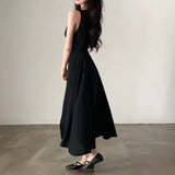 Toloer Chic Summer French Hepburn Wind Square Collar Dew Collarbone Waist Show Thin Big Pendulum A Line Dress Woman-Outfit