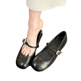 Round Head Light Mouth Mary Jane Shoes Women 2025 New Spring And Summer Word With Flat Bottom Simple Women's Singles Shoes With