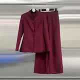 Of Angola Red 2025 Autumn And Winter New No-Neck Waist-High Design Simple Pants