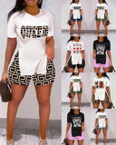 Women's Fashion Trend Two-Set Printed Short-Sleeved