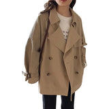 Medium Long Wind Coat Women Spring And Autumn High-Level Hepburn Popular British Style Long-Sleeved