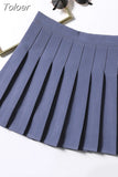 High Waist Short/Extended/Mid-length Skirts Vintage Solid Harajuku A-LINE Womens Korean Causal A-line Zipper Chic