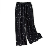black polka dot chiffon two-piece set outifits top and pants women 2022 new summer Korean wide-leg pants light