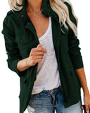 Women Zipper Jacket Autumn Female Outerwear Long Sleeve Casual Streetwear Coat Windbreaker Anorak Stand Collar Military