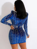 Winter Sexy Beaded Velvet long Sleeve Tassels Bodycon Club