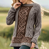 2025 3D Digital Print Round-Neck Sweater Knitted