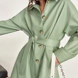High Street PU Leather Long Trench Coat Autumn Winter Single Breasted Long Sleeve Belt Coat 2021 Fashion Oversized