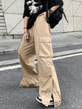 Buttoned Pocket Patch Cargo Pants-Outfit