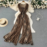 Toloer Ins Goddess Temperament Square Collar Sleeveless Jumpsuit Summer New Waist Show Thin Loose Big Wide Leg