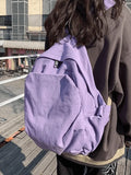 Vintage Wash College School Backpack-Outfit