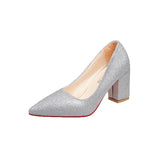 And Summer Korean Version Of Thick Heel Single Shoes Net Red Sexy Professional High Heels Gentle Style Dress 35-43