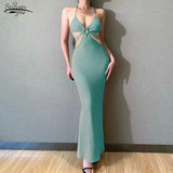 Out Sexy Backless Maxi Dress Club Party Summer Holiday Bandage Dress Women Sleeveless Elegant Bodycon Long Dress Robe