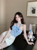Girls Wearing Bows Hanging Neck Vest Women Summer New Wear Sexy Pure Lust Wind Sleeveless Top