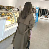 This Year Popular Windbreaker 2024 New Spring Dress Fall Feeling In The Long Coat Female Over The Knee Temperament Goddess Fan Ying Lun Wind-Outfit