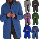 Autumn And Winter Women's New Ebay Retro Solid Color Button Collar Hair