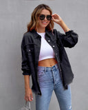 New Long-Haired Burrowed Denim Jacket Women Autumn Winter Long Sleeve Casual Collar
