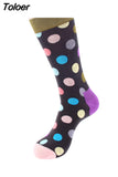 Classic Colorful Dot Printed Happy Socks Men Casual Combed Cotton Harajuku Socks Funny Crew Socks For