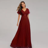 Folding Large Swing Double V-neck Flared Sleeves Elastic