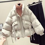 2022 New Korean Winter Coat Women Loose Ins Cotton Padded cropped Parkas Ukraine Bomber Autumn Jacket Basic Jackets