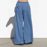 And Summer Thin Tight Waist Denim Trousers Pendant Retro Denim Broad Leg