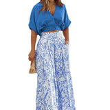 Toloer Women's 2024 Women's Suit New Short Shirt Short Sleeved Shirt Trousers Fashion